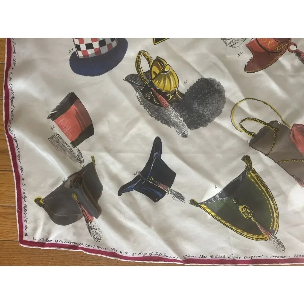Jacqmar silk scarf headscarf British Royalty military helmets‎